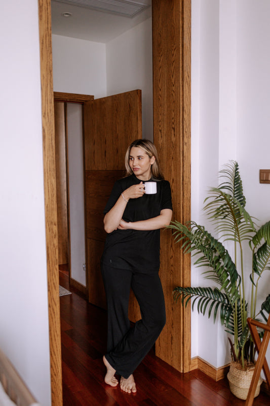 Goddess Gaia Short Sleeve Set Black