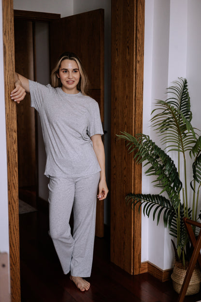 Goddess Gaia Short Sleeve Set Grey
